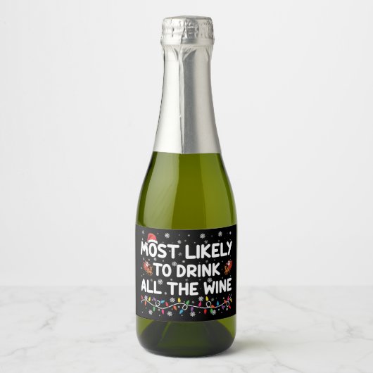 De meest waarschijnlijke Drink van alle kerst van  Sparkling Wijnetiket (Voorkant)