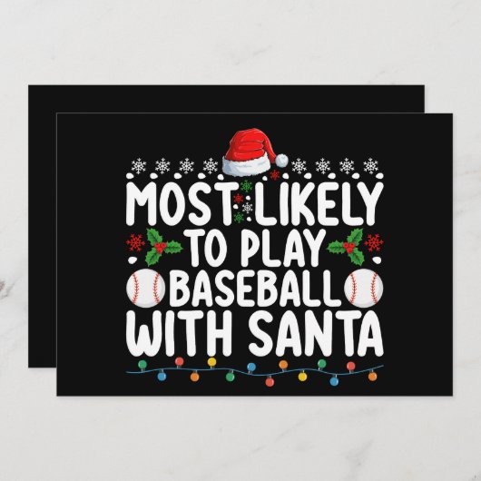 De meest waarschijnlijke is dat je honkbal speelt  kaart (Voorkant / Achterkant)