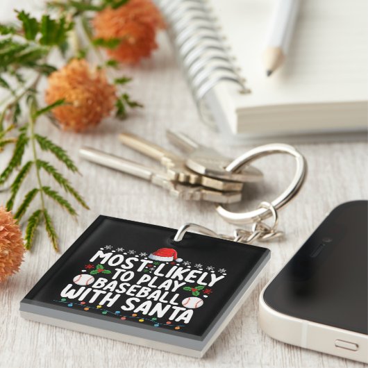 De meest waarschijnlijke is dat je honkbal speelt  sleutelhanger (Voorkant Rechts)