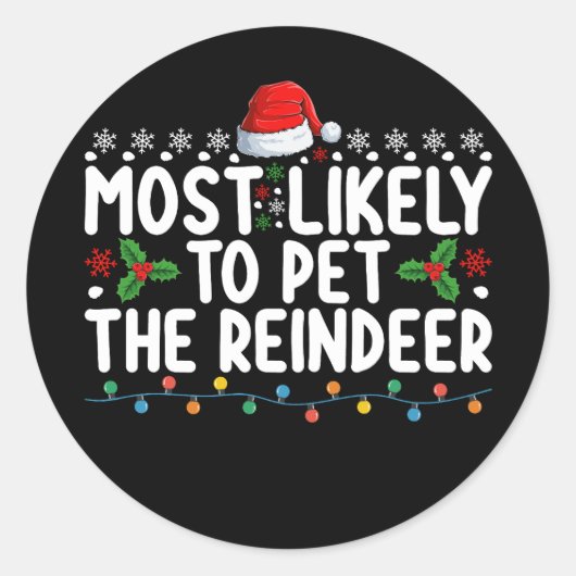 De meest waarschijnlijke kerstfeestdag in de rendi ronde sticker (Voorkant)