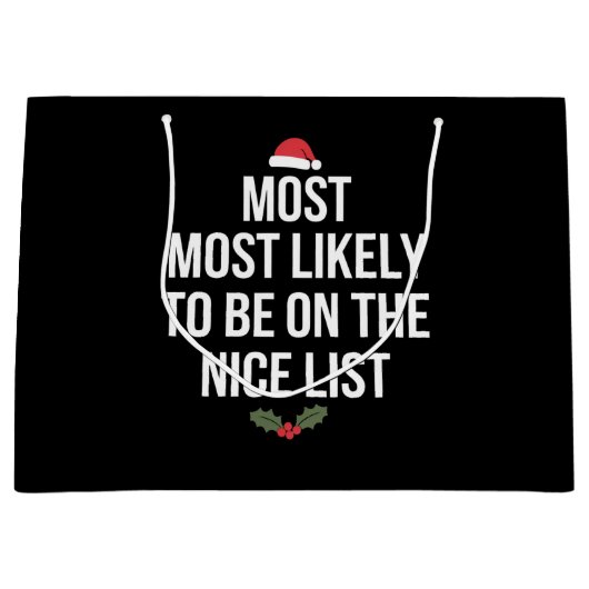 De meest waarschijnlijke kerstman op de lijst van  groot cadeauzakje (Voorkant)