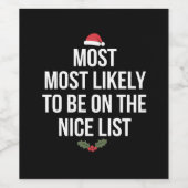 De meest waarschijnlijke kerstman op de lijst van wijn etiket (Enkel label)