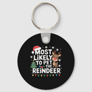 De meest waarschijnlijke kerstman van de rendierfa sleutelhanger