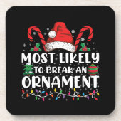 De meest waarschijnlijke manier om een kerstfamili bier onderzetter (Voorkant)