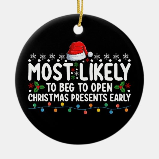 De meest waarschijnlijke manier om met Kerstmis te Keramisch Ornament (Voorkant)