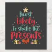 De meest waarschijnlijke om de Cadeaus te schudden Wijn Etiket (Enkel label)