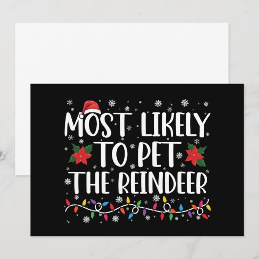 De meest waarschijnlijke om de rendierkerstfamilie kaart (Voorkant / Achterkant)