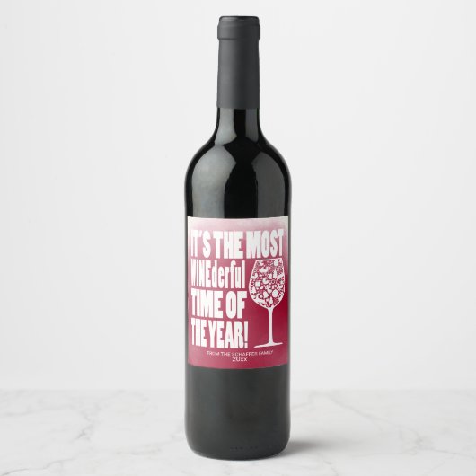 De meest wINEderful Tijd, Vakantie Wijn Etiket (Voorkant)