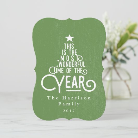 de meest wonderbaarlijke tijd van het jaar... feestdagenkaart (Staand voorkant)