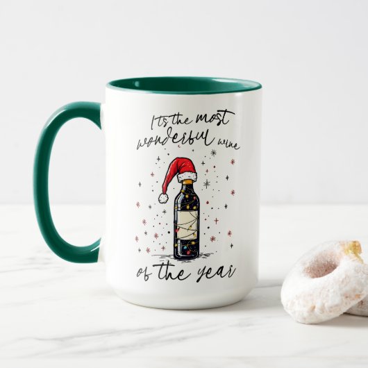 De meest wonderschone wijn van het jaar mok (Met donut)