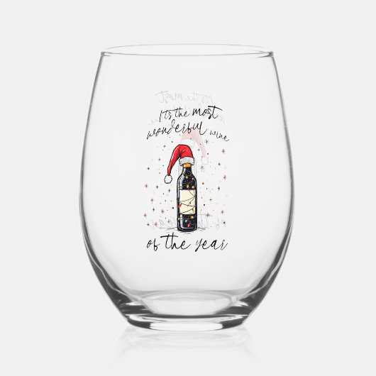 De meest wonderschone wijn van het jaar  wijnglas zonder voet (Voorkant)