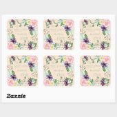 De meeste geliefde mama ooit Waterverf Wilde Rozen Vierkante Sticker (Vel)