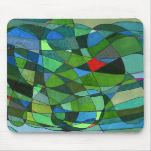 "De meeste groenen" Abstract design Mousepad Muismat