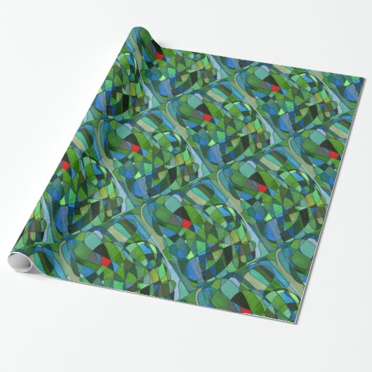 "De meeste Groenen" Abstract ontwerppapier Cadeaupapier (Uitgerold)