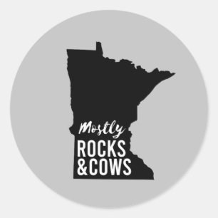 De meeste Rocks en Koeien Funny Minnesota Ronde Sticker