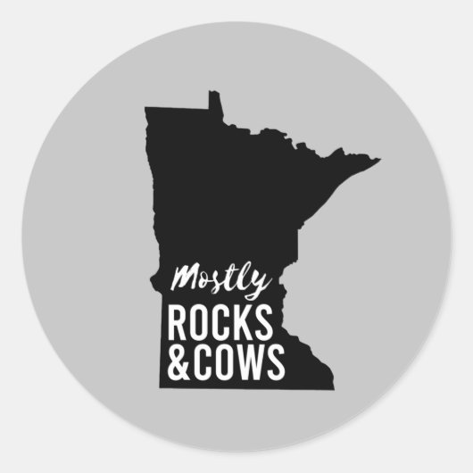 De meeste Rocks en Koeien Funny Minnesota Ronde Sticker (Voorkant)