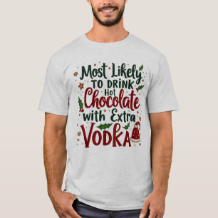 De meesten Drinken graag warme chocolademelk met e T-shirt