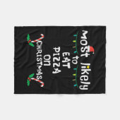 De meesten eten graag Pizza Christmas Xmas Family  Fleece Deken (Voorkant (Horizontaal))