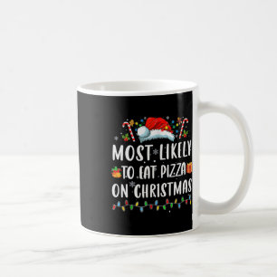 De meesten eten graag Pizza Christmas Xmas Family Koffiemok