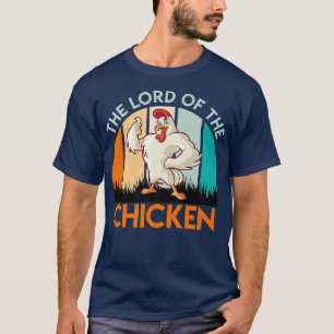 De meester van kippen die boer zijn van kippen en t-shirt