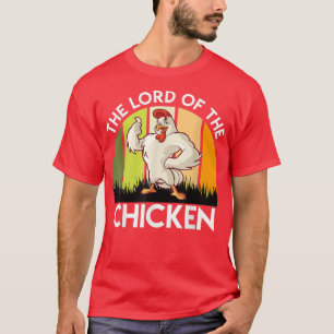 De meester van kippen die boer zijn van kippen en t-shirt