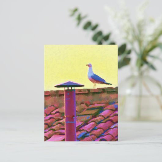 De meeuw op een middag van conclaaf briefkaart (Staand voorkant)