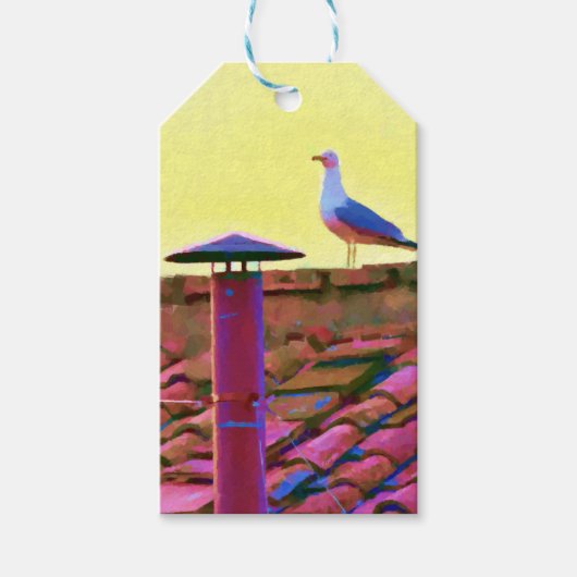 De meeuw op een middag van conclaaf cadeaulabel (Voorkant)