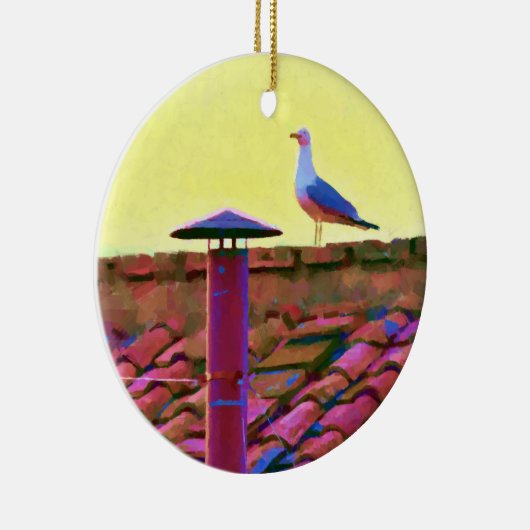 De meeuw op een middag van conclaaf keramisch ornament (Rechts)