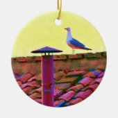 De meeuw op een middag van conclaaf keramisch ornament (Voorkant)