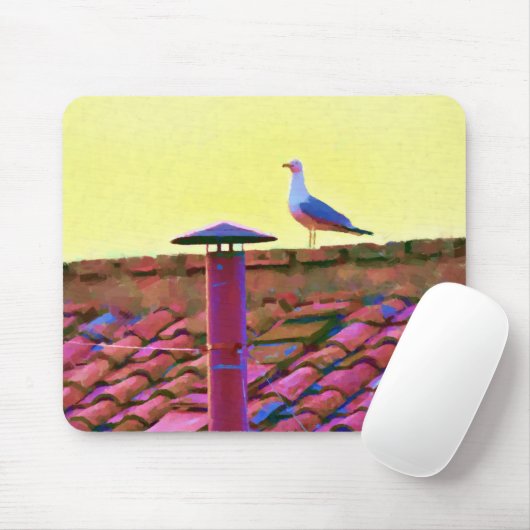 De meeuw op een middag van conclaaf muismat (Met muis)