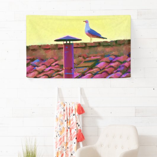 De meeuw op een middag van conclaaf spandoek (Insitu)