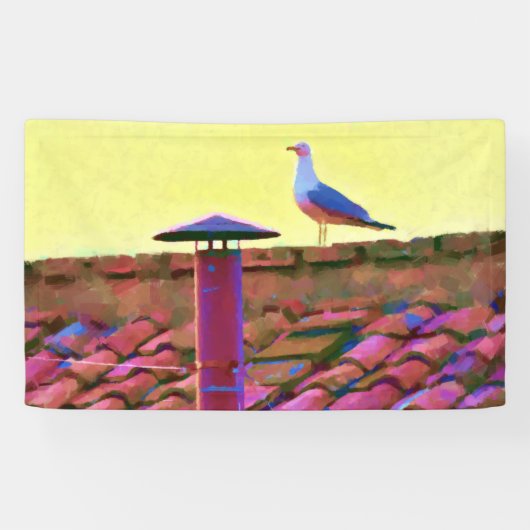 De meeuw op een middag van conclaaf spandoek (Horizontaal)