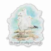De meeuwen roepen en ik moet gaan sticker (Voorkant)