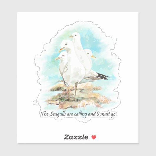 De meeuwen roepen en ik moet gaan sticker (Vel)