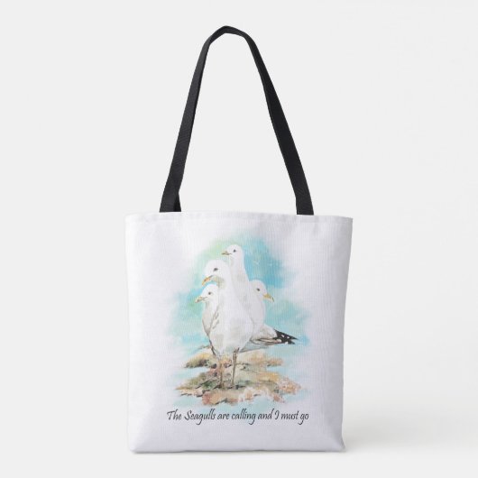 De meeuwen roepen en ik moet gaan tote bag (Achterkant)