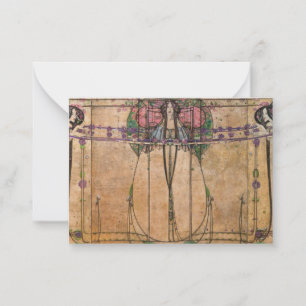 De mei-koningin van Margaret Macdonald Mackintosh Notitiekaartje