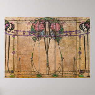De mei-koningin van Margaret Macdonald Mackintosh Poster