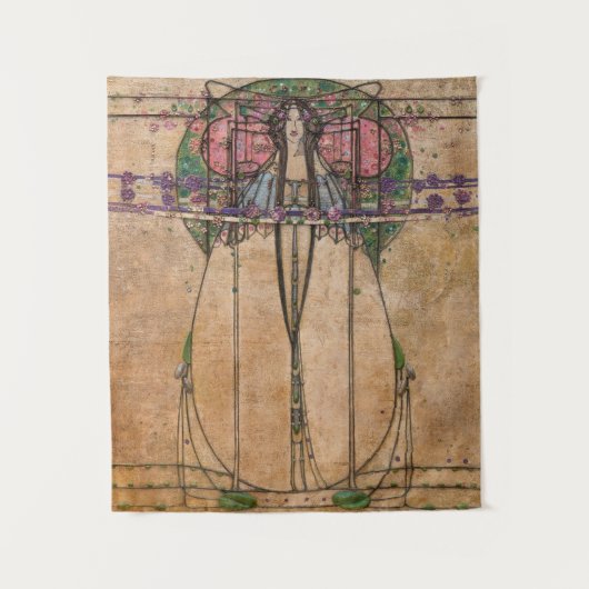 De mei-koningin van Margaret Macdonald Mackintosh Wandkleed (Voorkant)