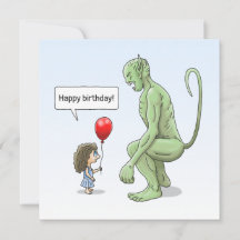 De Meisje & Goblin Verjaardag Kaart