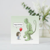 De Meisje & Goblin Verjaardag Kaart (Staand voorkant)