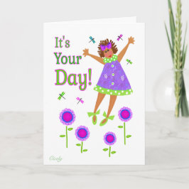 De meisjes 5x7 vouwden kaart