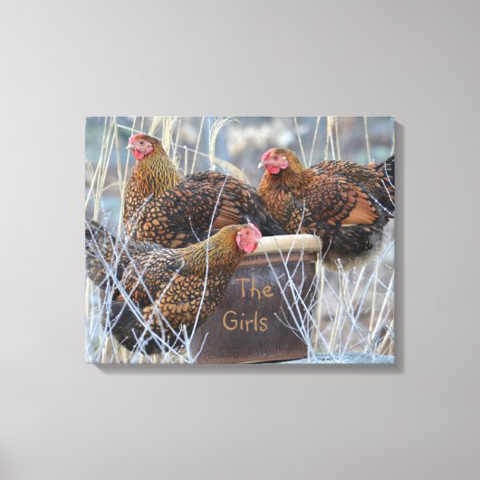 "De meisjes" Chicken Wrapped Canvas Afdruk (Voorkant)