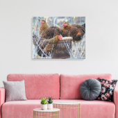 "De meisjes" Chicken Wrapped Canvas Afdruk (Insitu (Woonkamer))
