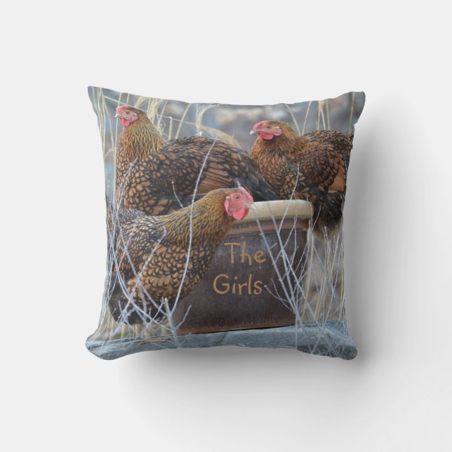 "De meisjes" Comfy Chicken Pillow Kussen (Voorkant)