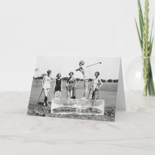 De Meisjes die van de vin Golf, 1926 spelen Kaart (Voorkant)