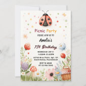 De meisjes houden van Bug Picknick Polka Dot 1e Ve Kaart (Voorkant)