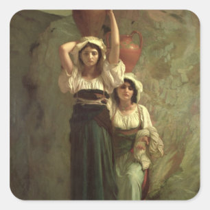 De meisjes van Alvito, 1855 Vierkante Sticker
