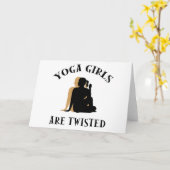 De Meisjes van de yoga zijn Verdraaide Gift Kaart (Gele Bloem)