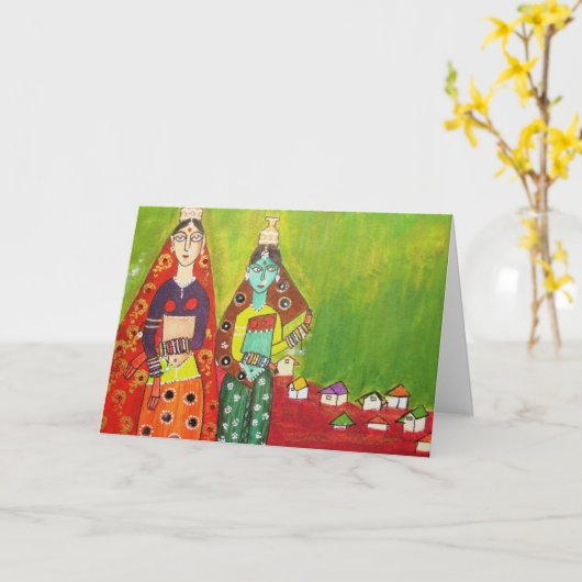 De Meisjes van het dorp Kaart (Gele Bloem)