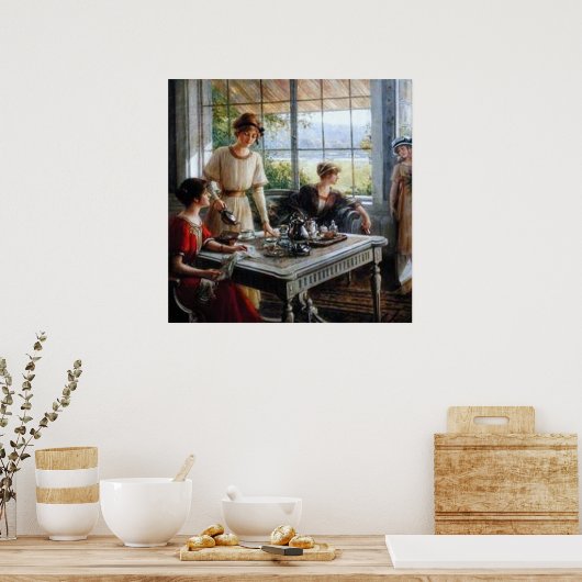 de meisjes/vrouwen samen door Albert Lynch, belle  Poster (Keuken)